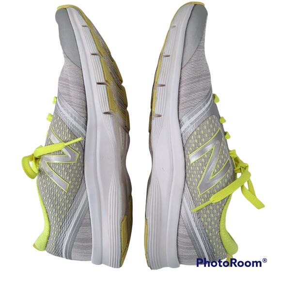 New Balance lace up sneakers gray neon green, EUC, size 9 - Picture 5 of 7